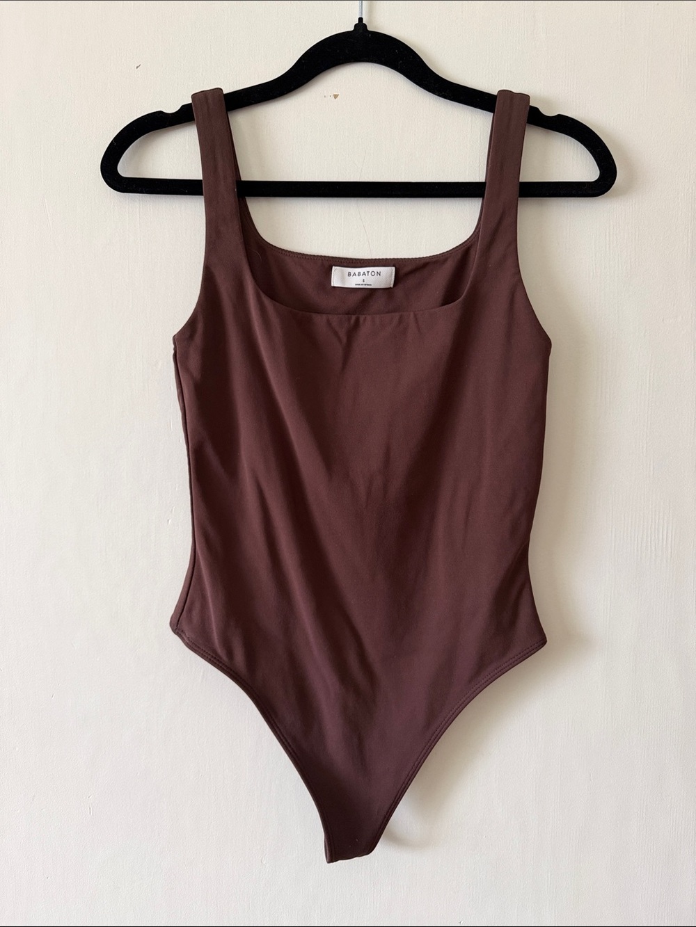 Babaton Brown Square Neck Bodysuit